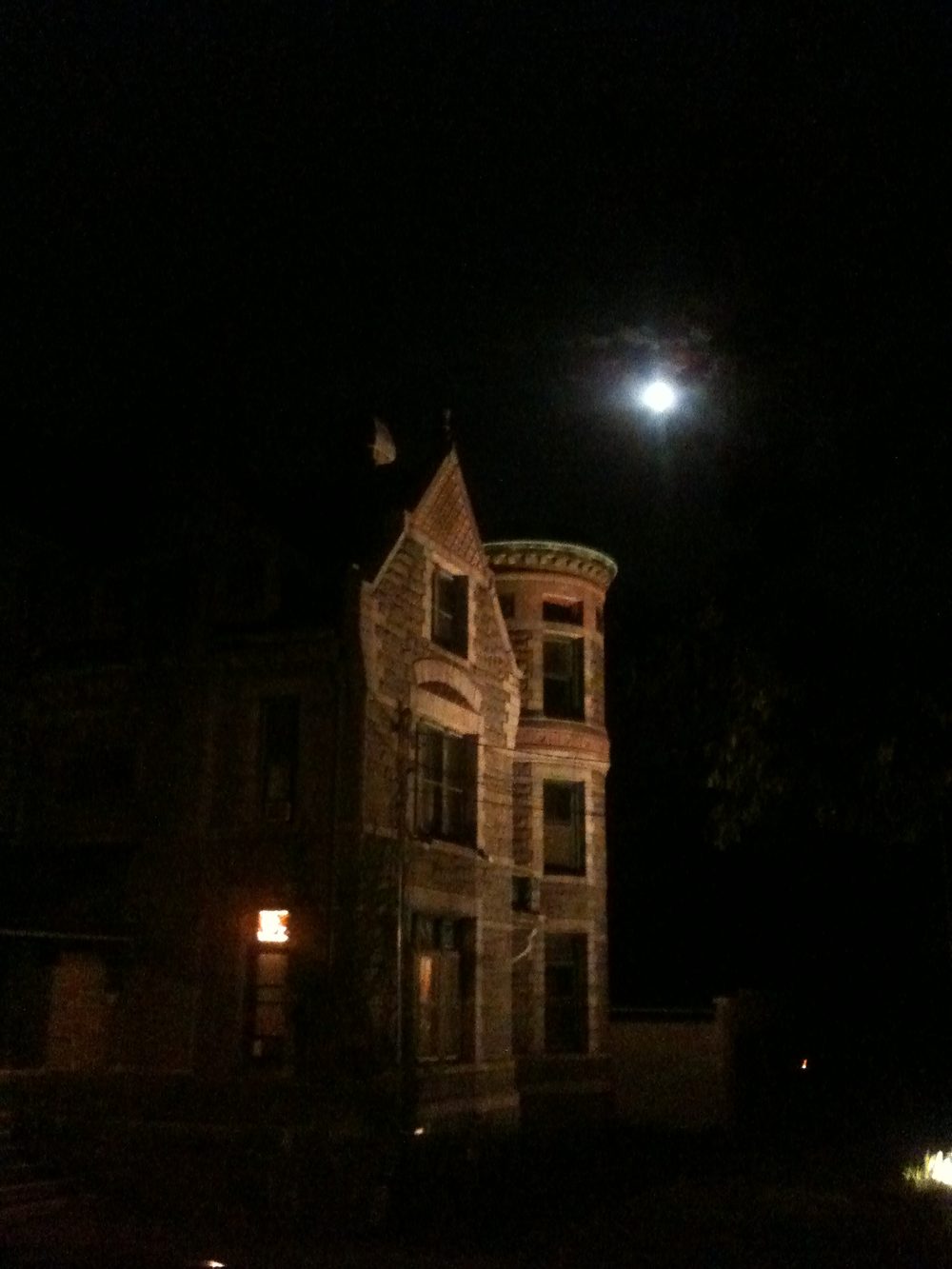 The tower under a full moon